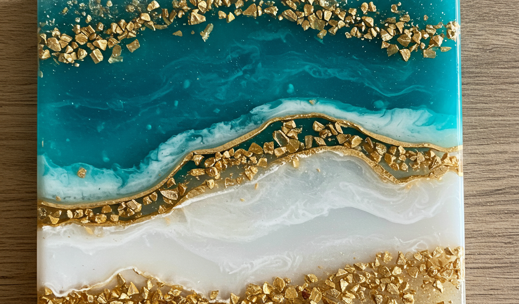 DIY resin art home decor: stunning, unique, colorful geode coasters, jewelry dishes, wall art.