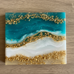 DIY resin art home decor: stunning, unique, colorful geode coasters, jewelry dishes, wall art.
