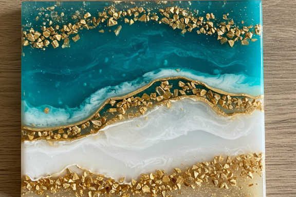 DIY resin art home decor: stunning, unique, colorful geode coasters, jewelry dishes, wall art.