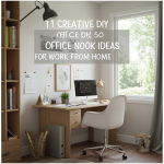 DIY home office nook ideas. Creative workspace setup. Work from home inspiration.