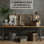 Industrial DIY decor: Urban edge home design. Metal, wood, concrete accents. Creative, striking interior.