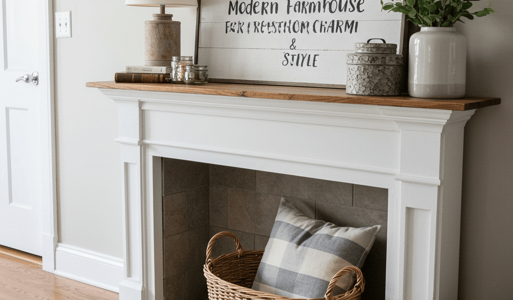 Modern farmhouse DIY project: rustic decor, charming style.