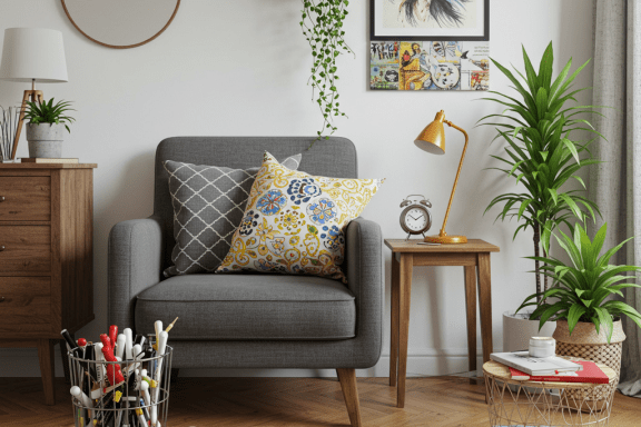 Eclectic DIY home decor: Unique, personalized crafts & vibrant, expressive home accents.