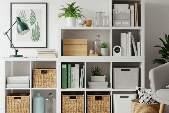 DIY small space storage solutions. Clever, space-saving organization ideas.