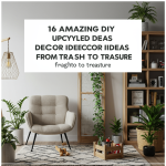 DIY upcycled decor, trash to treasure crafts, unique home accents, repurposed materials.