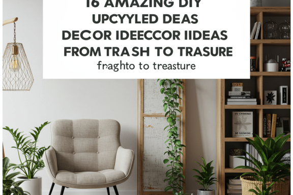 DIY upcycled decor, trash to treasure crafts, unique home accents, repurposed materials.
