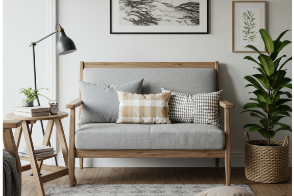 Grandmillennial DIY decor: Classic comfort & vintage charm. Handmade home accents, needlepoint pillows, floral wallpaper.