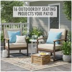 DIY patio seating ideas. 16 outdoor furniture projects. Build your own bench, chairs, & more.