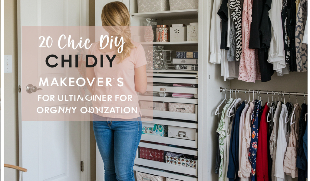 Chic DIY closet makeover ideas. Organized wardrobe, storage solutions, stylish closet design.