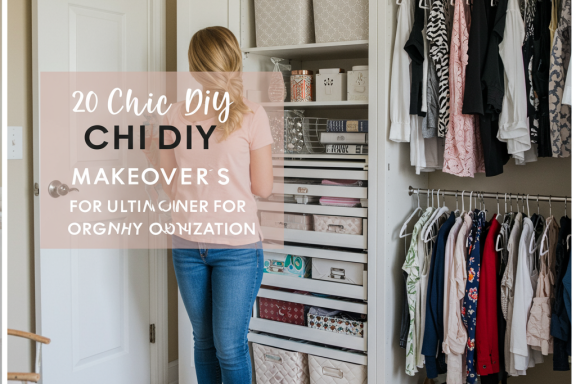 Chic DIY closet makeover ideas. Organized wardrobe, storage solutions, stylish closet design.