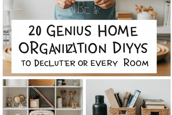 DIY home organization ideas. Declutter & maximize space with 20 genius storage hacks.