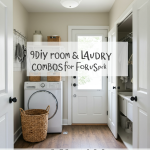 Space-saving DIY mudroom laundry room combo ideas for small homes.