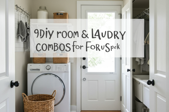 Space-saving DIY mudroom laundry room combo ideas for small homes.