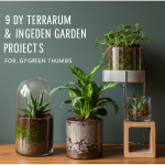DIY terrarium & indoor garden projects. Green thumb inspiration. Creative plant crafts.