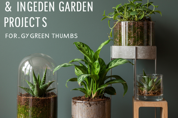 DIY terrarium & indoor garden projects. Green thumb inspiration. Creative plant crafts.